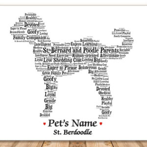 St. Berdoodle Dog with FREE Dog's Name + Giftwrap
