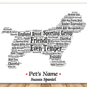 Sussex Spaniel Dog with FREE Dog's Name + Giftwrap