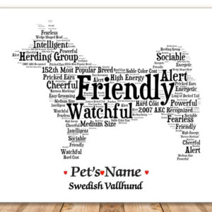 Swedish Vallhund Dog with FREE Dog's Name + Giftwrap