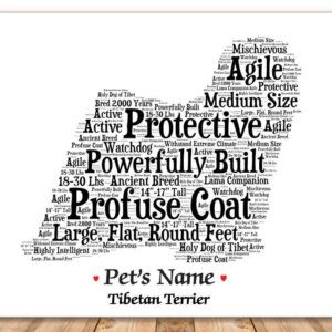 Tibetan Terrier Dog with FREE Dog's Name + Giftwrap