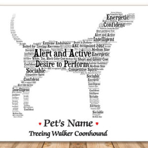 Treeing Walker Coonhound Dog with FREE Dog's Name + Giftwrap