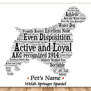 Welsh Springer Spaniel Dog with FREE Dog's Name + Giftwrap