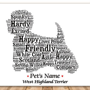 West Highland Terrier Westie Dog with FREE Dog's Name + Giftwrap