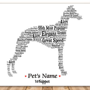 Whippet Dog with FREE Dog's Name + Giftwrap