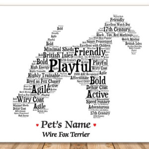Wire Fox Terrier Dog with FREE Dog's Name + Giftwrap