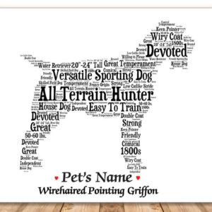Wirehaired Pointing Griffon Dog with FREE Dog's Name + Giftwrap