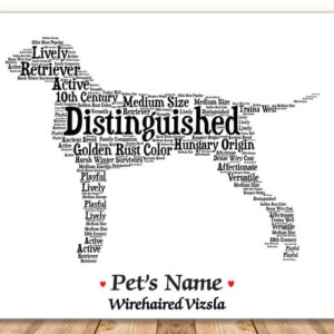 Wirehaired Vizsla Dog with FREE Dog's Name + Giftwrap