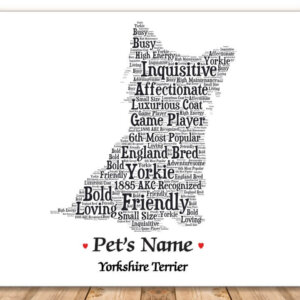 Yorkshire Terrier Dog with FREE Dog's Name + Giftwrap
